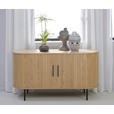 SIDEBOARD Eichefarben  140/76/45 cm  - Eichefarben/Schwarz, Trend, Holz/Holzwerkstoff (140/76/45cm) - Xora