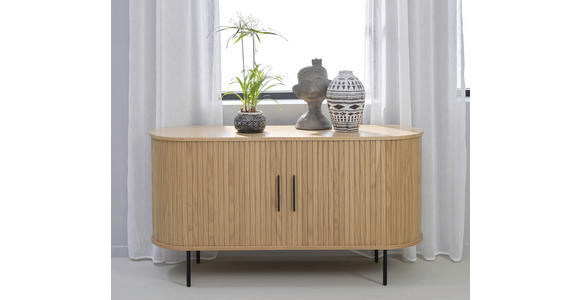 SIDEBOARD Eichefarben  140/76/45 cm  - Eichefarben/Schwarz, Trend, Holz/Holzwerkstoff (140/76/45cm) - Xora