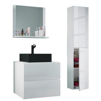 BADRUM 94 cm  - vit/svart, Modern, trämaterial/glas (94cm) - MID.YOU