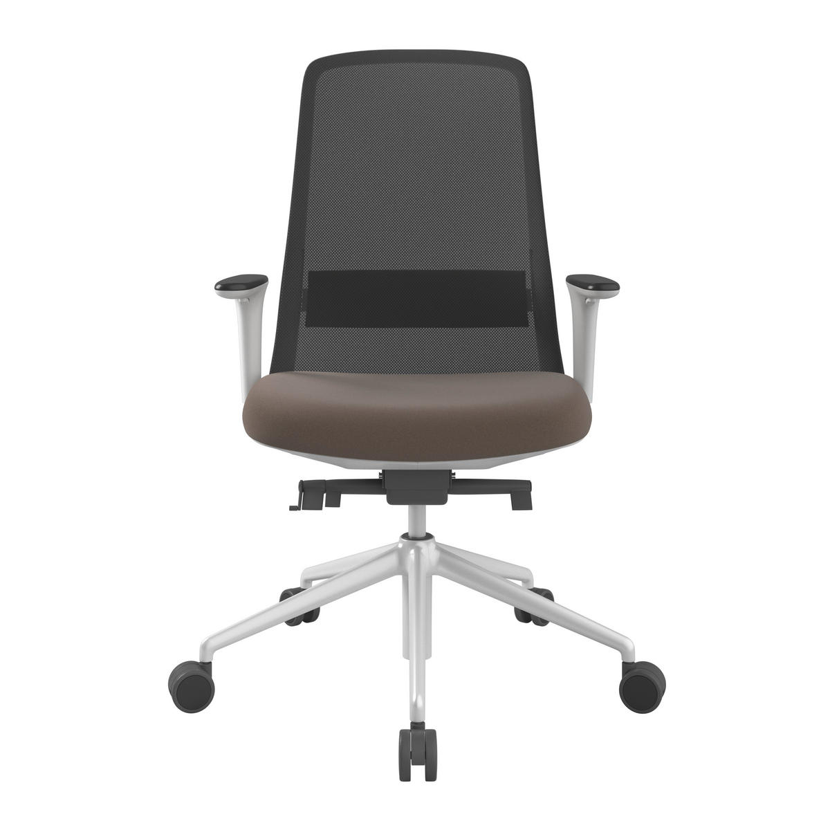 DREHSTUHL Schwarz, Weiß, Dunkelbraun  - Dunkelbraun/Schwarz, MODERN, Kunststoff/Textil (70/103-115/70cm)