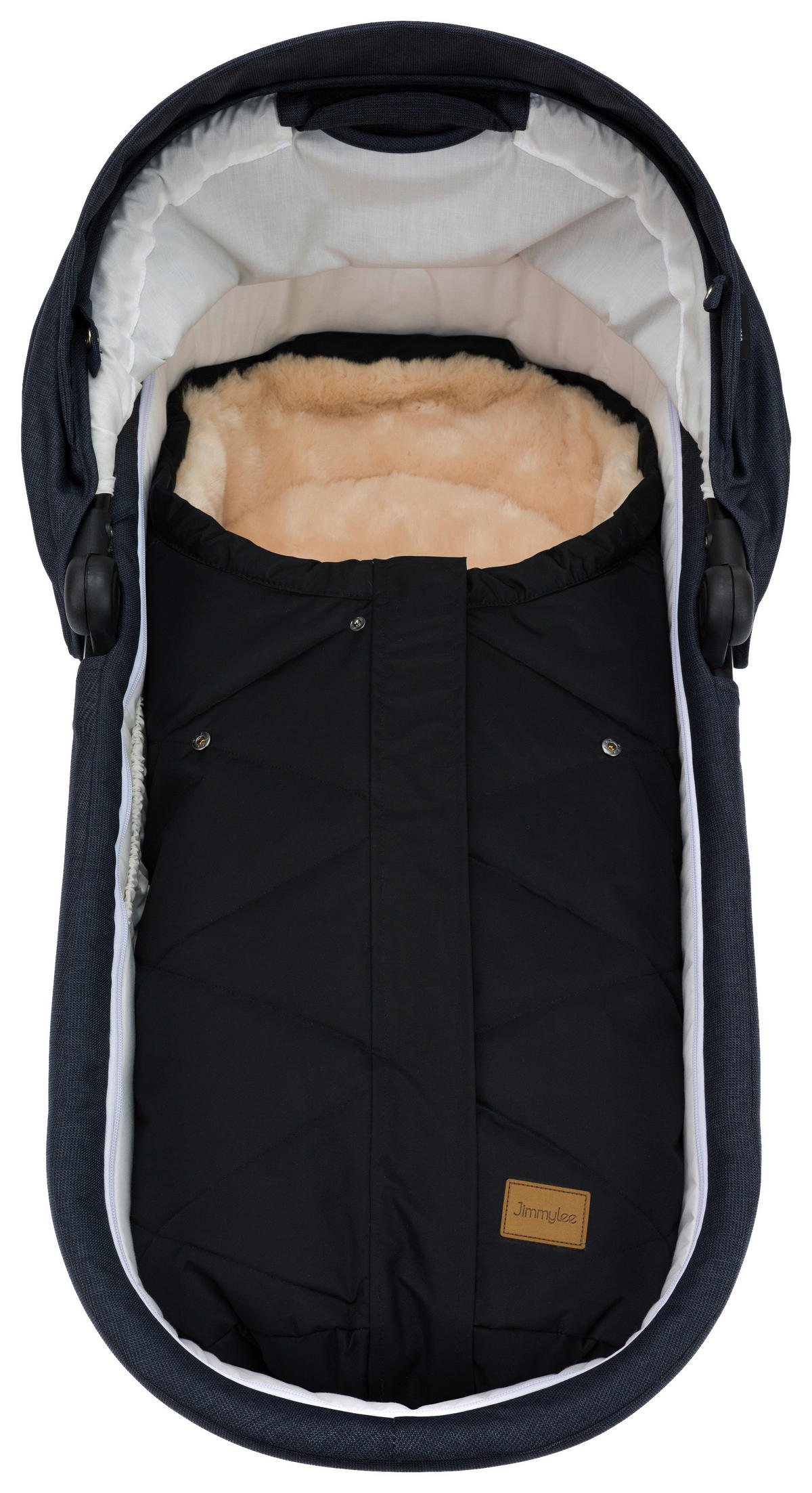 BABYSCHALEN-FUSSSACK  Vegan  - Schwarz, Trend, Kunststoff/Textil (45/80cm) - Jimmylee