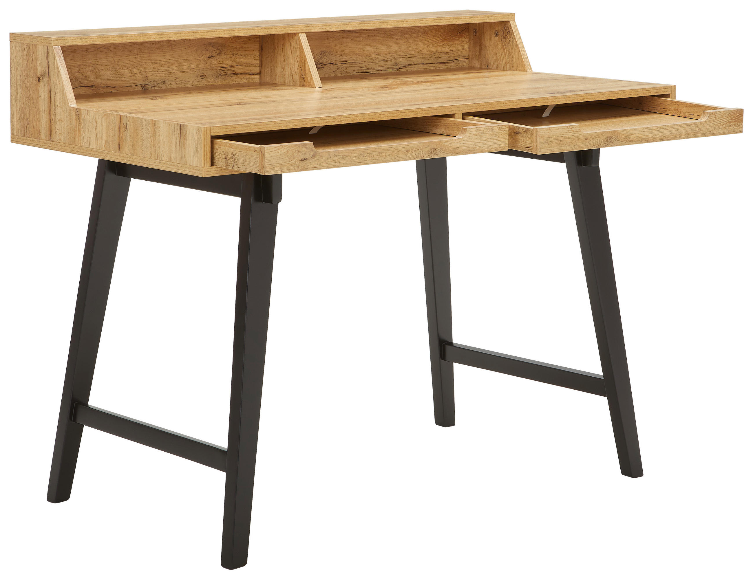 SCHREIBTISCH 110/58/85 cm  in Wildeiche  - Wildeiche/Schwarz, Basics, Holz/Holzwerkstoff (110/58/85cm) - Boxxx