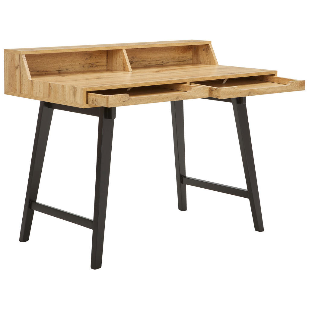 Thumbnail - Boxxx Schreibtisch, Wildeiche, Holz, Holzwerkstoff, Wildeiche, teilmassiv, Holz, 2 Schubladen, rechteckig, eckig, 58x85x...