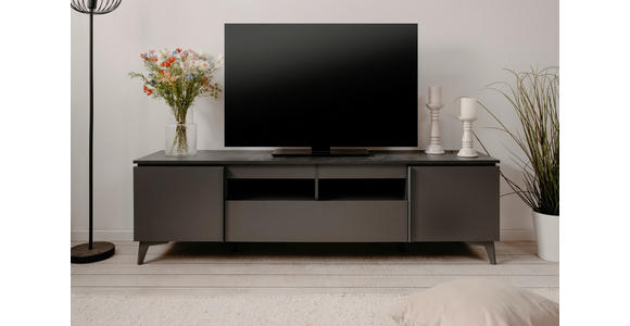 TV-ELEMENT 177/51,5/40 cm  - Schieferfarben/Anthrazit, KONVENTIONELL, Holzwerkstoff/Kunststoff (177/51,5/40cm) - Carryhome