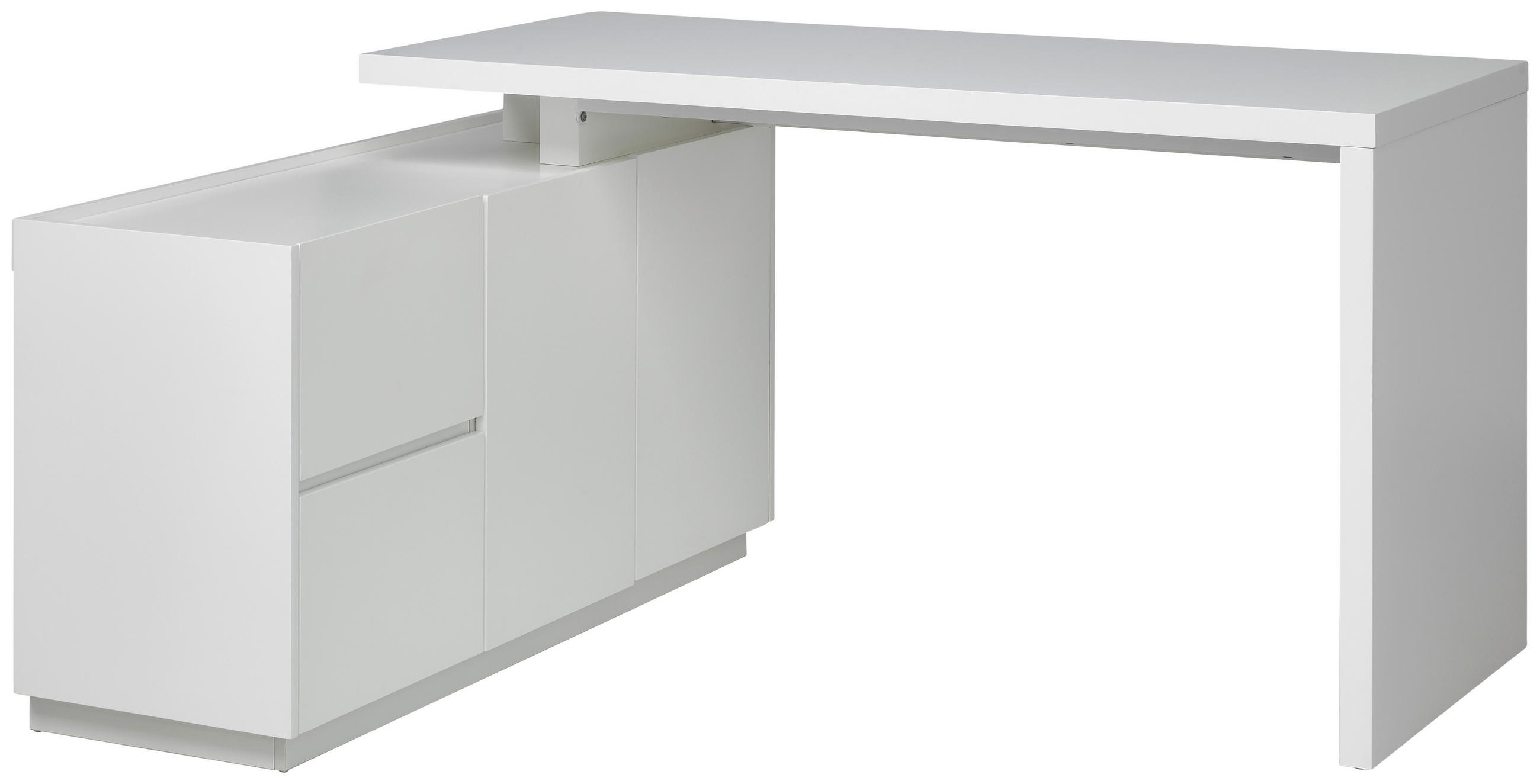 KOTNA PISALNA MIZA leseni material bela  - bela, Moderno, leseni material (150/76/120cm) - MID.YOU