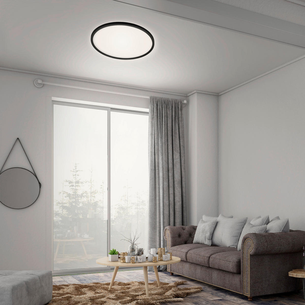 LED-PANEEL Slim 42/2,9 cm   - Schwarz, Basics, Kunststoff (42/2,9cm)