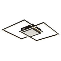 STROPNÍ LED SVÍTIDLO, 42,6/42,6/5 cm - černá/opál, Design, kov/plast (42,6/42,6/5cm) - Globo