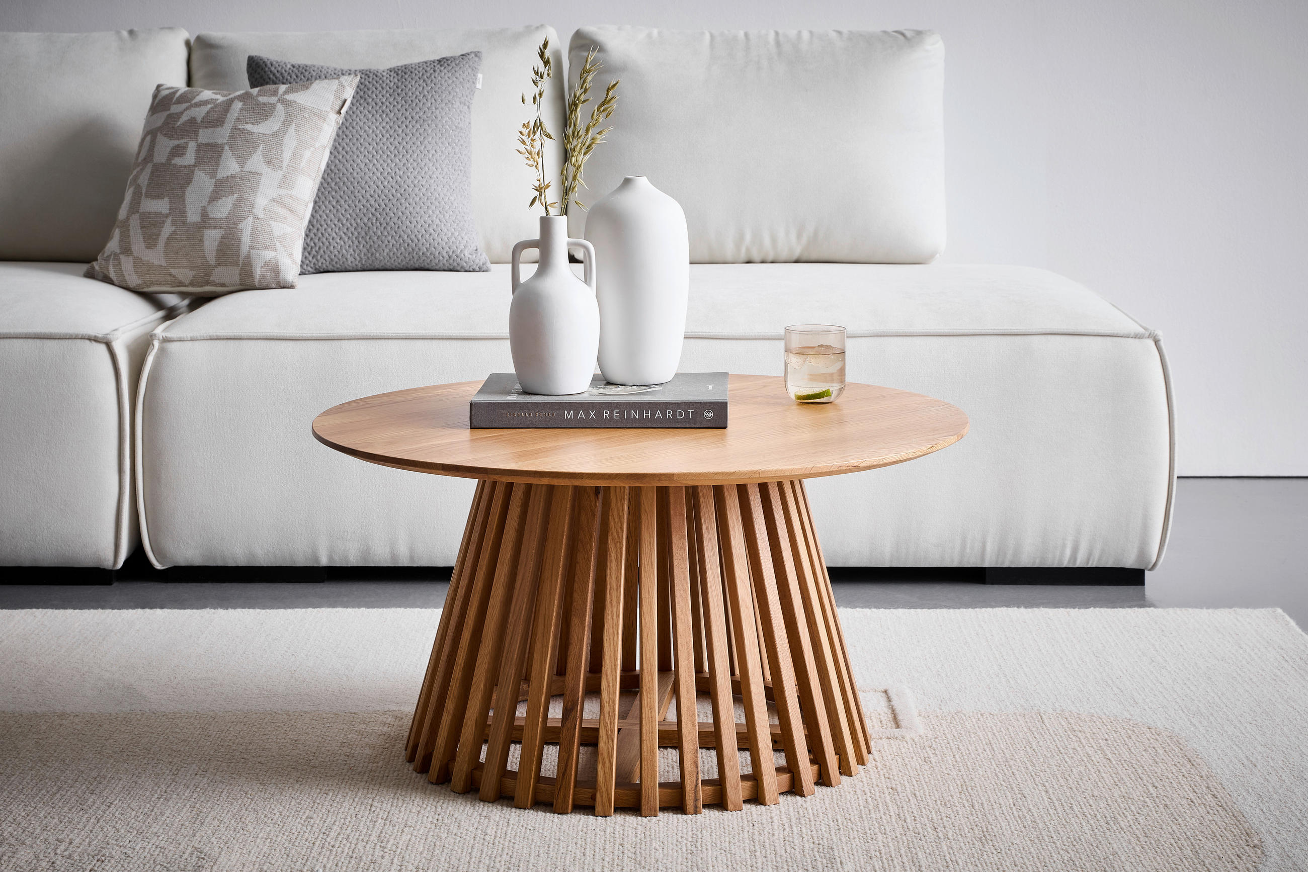 COUCHTISCH Eiche massiv 80/80/40 cm rund Naturfarben, Eichefarben  - Eichefarben/Naturfarben, KONVENTIONELL, Holz (80/80/40cm) - Cantus
