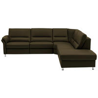 ECKSOFA in Echtleder Grün  - Beige/Alufarben, Design, Leder/Metall (288/249cm) - Beldomo Premium
