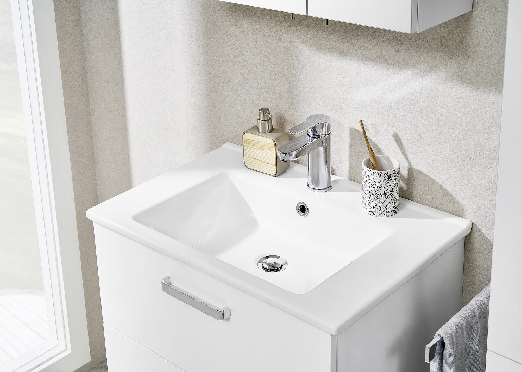 MOBILIER BAIE - alb, Design, ceramică/sticlă (65cm) - Xora