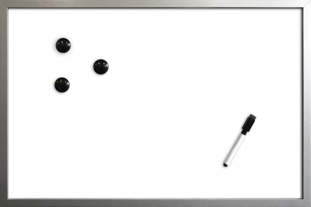 MAGNETICKÁ TABUĽA, drevo, plast, 60/40/1,5 cm  - čierna/strieborná, Basics, drevo/plast (60/40/1,5cm)
