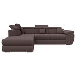 ECKSOFA Graubraun Struktur  - Chromfarben/Graubraun, KONVENTIONELL, Kunststoff/Textil (205/282cm) - Carryhome