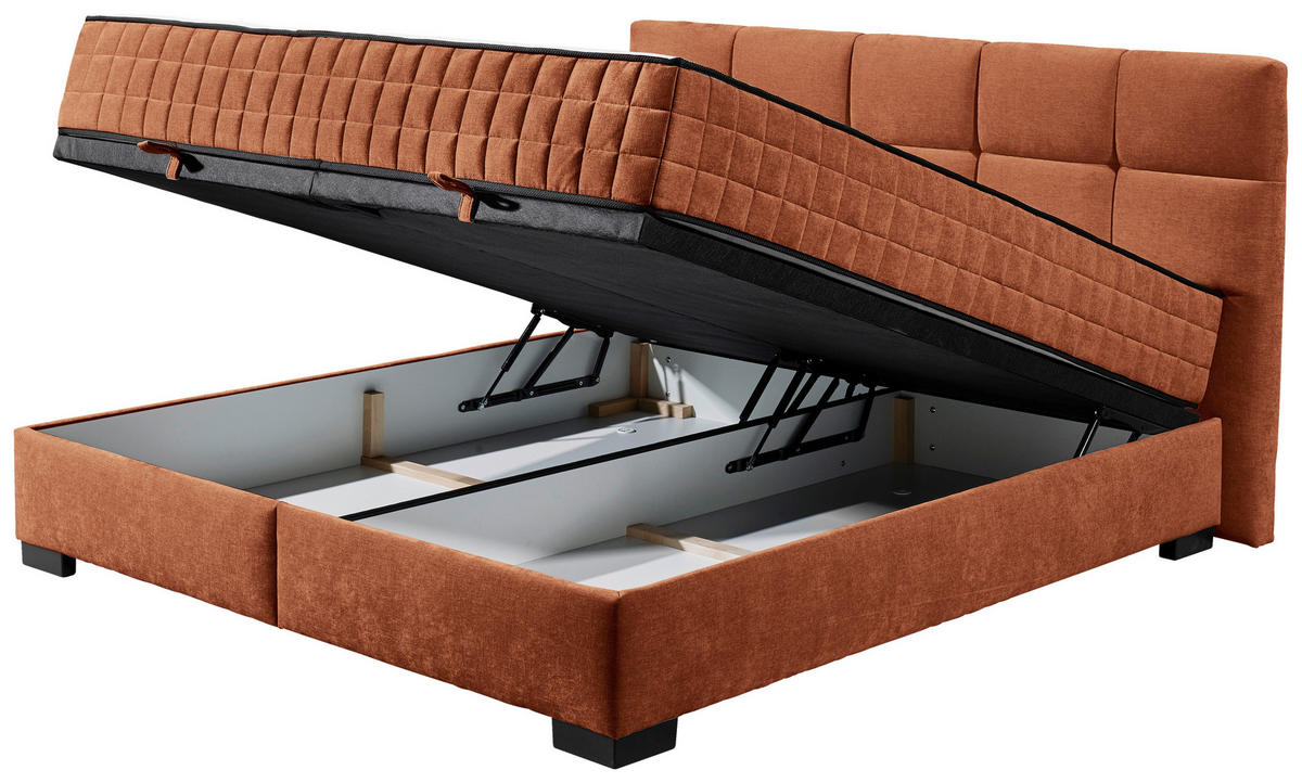 BOXBETT 180/200 cm  in Cognac  - Cognac/Schwarz, Modern, Holzwerkstoff/Kunststoff (180/200cm) - MID.YOU