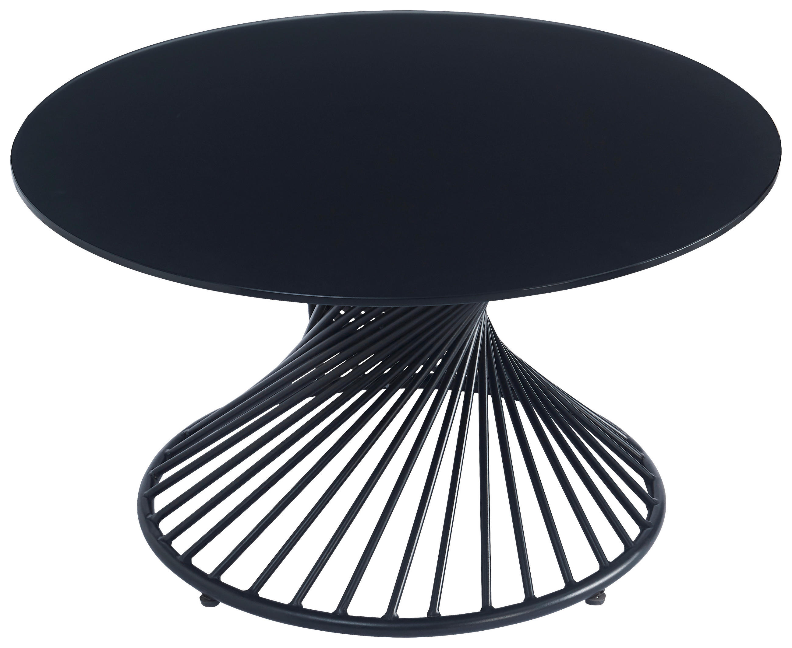 COUCHTISCH ESG 80/80/43 cm rund Schwarz  - Schwarz, Design, Glas/Metall (80/80/43cm) - Ambia Home