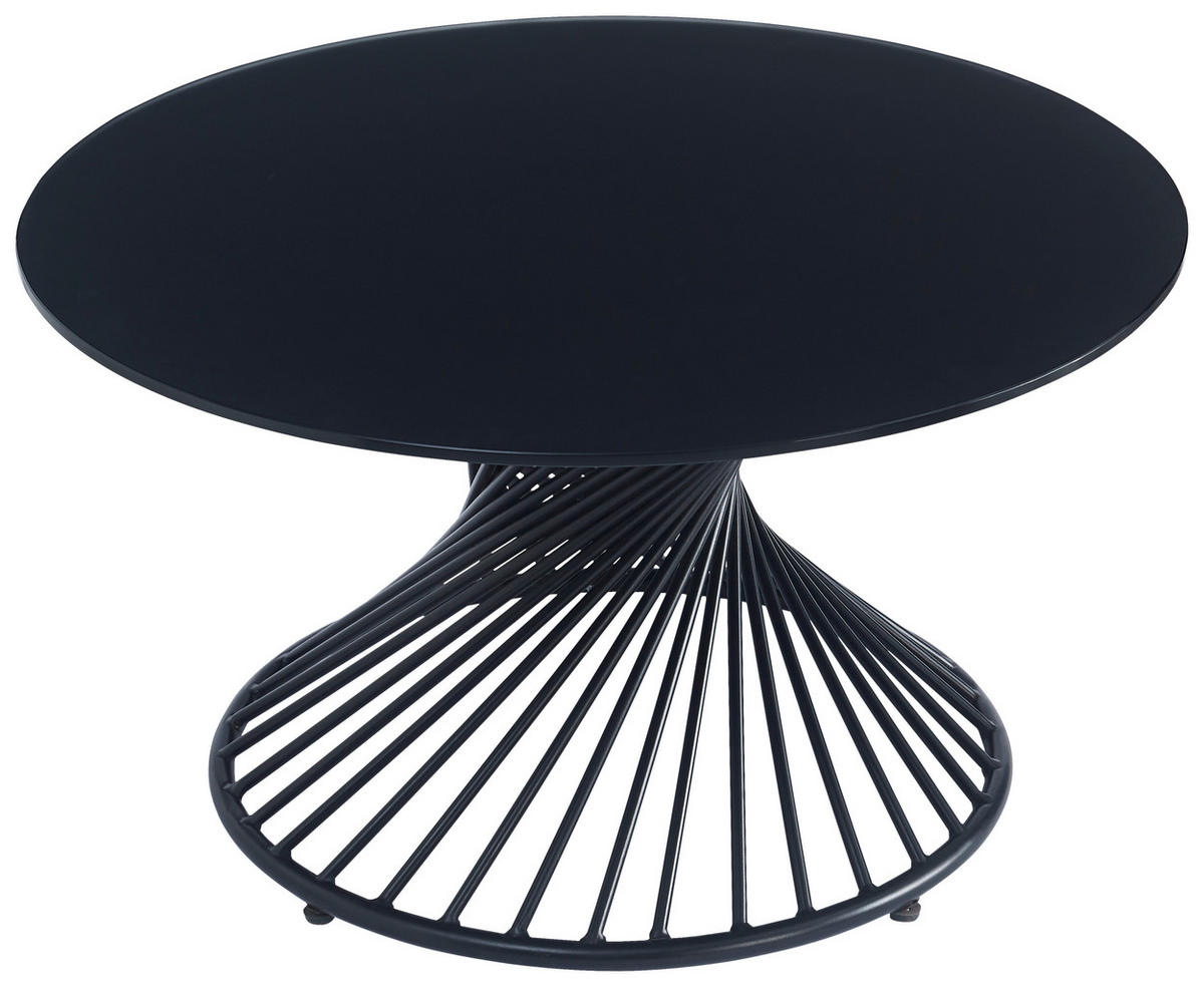 COUCHTISCH ESG 80/80/43 cm rund Schwarz  - Schwarz, Design, Glas/Metall (80/80/43cm) - Ambia Home
