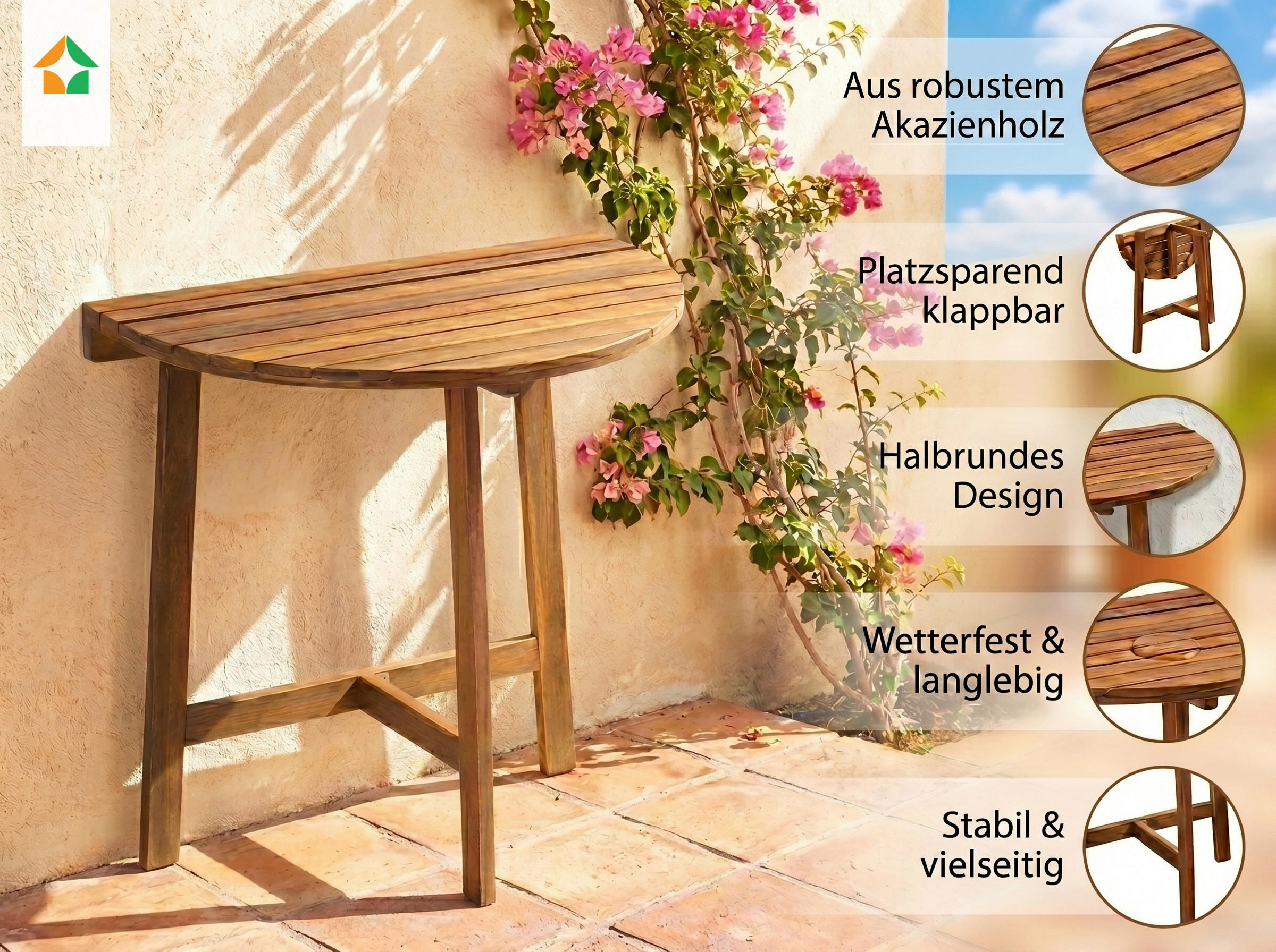 Prestige Home ZAHRADNÍ STŮL, dřevo, 70/45/75 cm