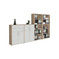 AKTENSCHRANK Weiß, Eichefarben  - Eichefarben/Weiß, MODERN, Holzwerkstoff (337,6/185,6/33cm) - MID.YOU