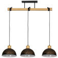 HÄNGELEUCHTE 107,5/26/180 cm  - Schwarz/Naturfarben, Trend, Holz/Metall (107,5/26/180cm) - Novel