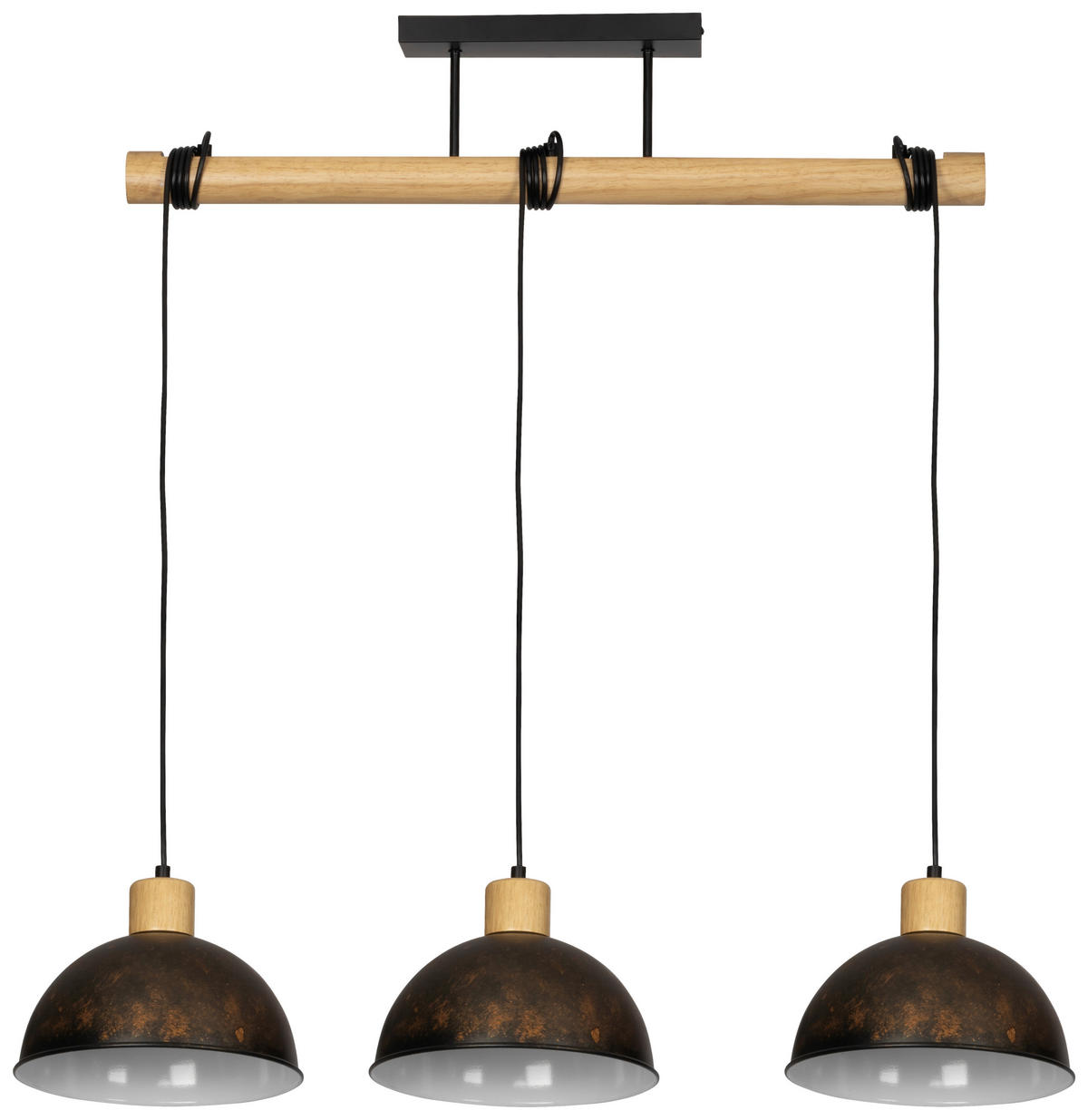 HÄNGELEUCHTE 107,5/26/180 cm    - Schwarz/Naturfarben, Trend, Holz/Metall (107,5/26/180cm) - Novel