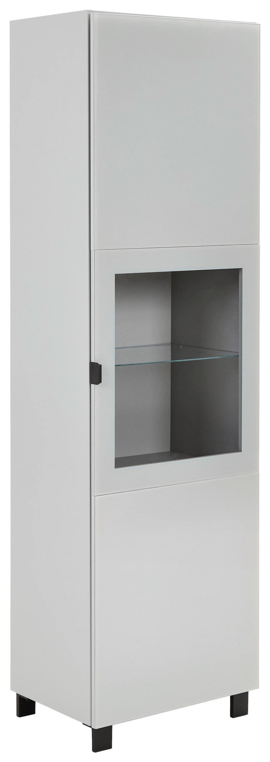 VITRINSKÅP grå, ljusgrå  60/203,5/41,5 cm  - ljusgrå/svart, Design, metall/trämaterial (60/203,5/41,5cm) - Hom`in