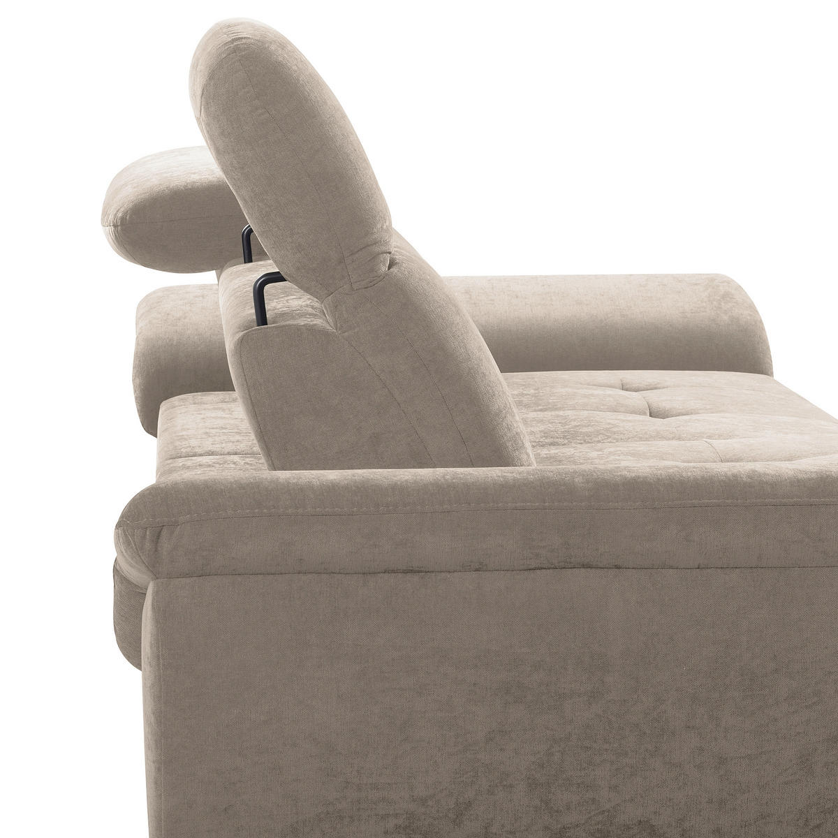 ECKSOFA  Webstoff Taupe  - Taupe/Schwarz, Design, Textil/Metall (195/268cm) - Livetastic