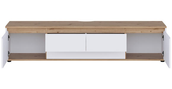 LOWBOARD  in 180/50/42 cm  - Schwarz/Weiß, MODERN, Holzwerkstoff (180/50/42cm) - Carryhome