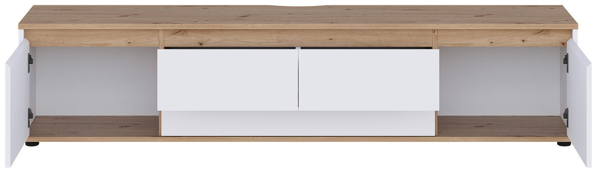 TV-BÄNK 180/50/42 cm  - vit/svart, Modern, trämaterial (180/50/42cm) - Carryhome