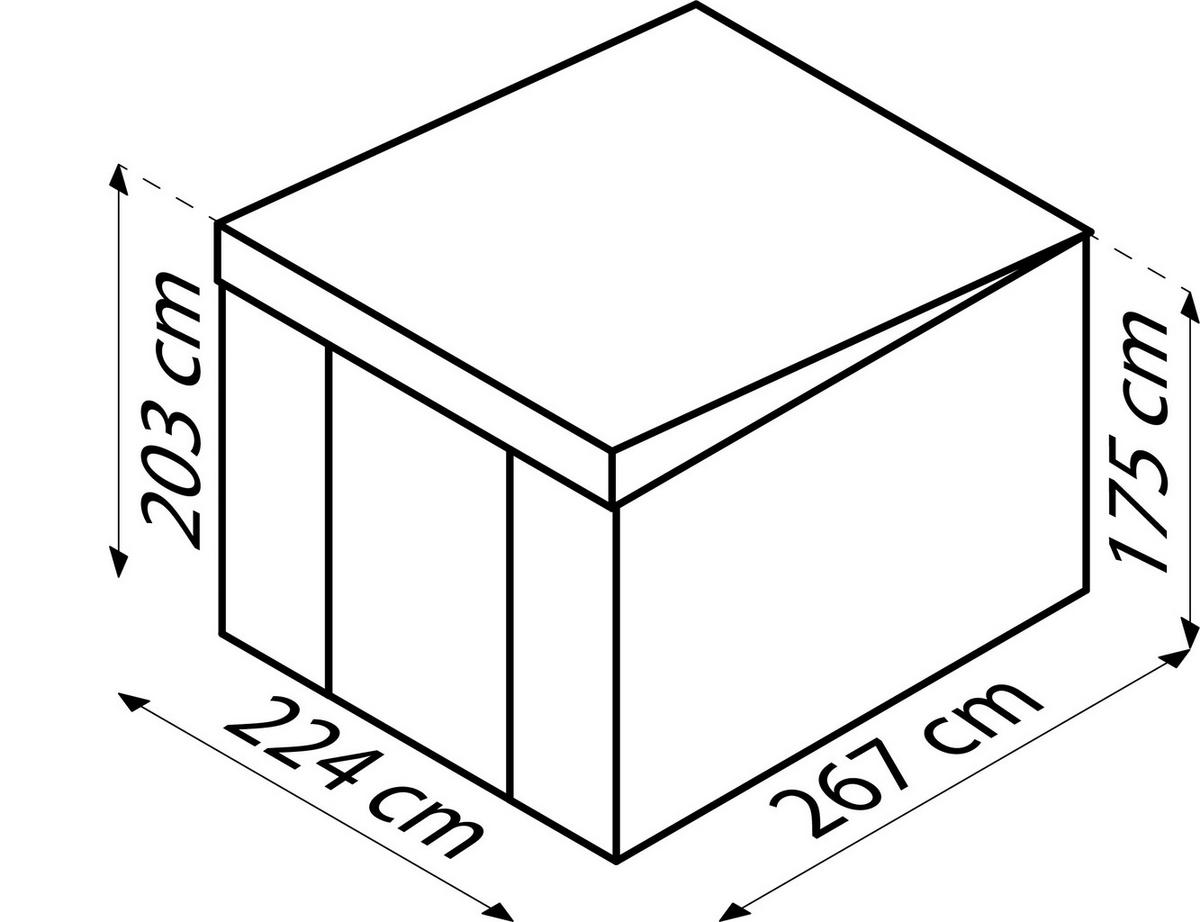 GERÄTEHAUS 238/203/278 cm  - Anthrazit, Basics, Metall (238/203/278cm)