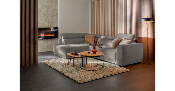 ECKSOFA in Struktur Greige 205/284 cm - Greige/Schwarz, Design, Kunststoff/Textil (205/284cm) - Xora
