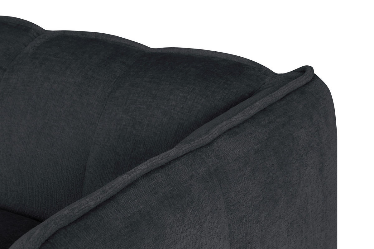 ECKSOFA Chenille Grau  - Schwarz/Grau, Design, Textil (306/160cm) - MID.YOU