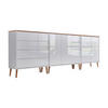 SIDEBOARD Mailand Set 7 + HF  in 263,5/86/33 cm  - Weiß Hochglanz/Eiche Artisan, MODERN, Holz/Holzwerkstoff (263,5/86/33cm) - MID.YOU