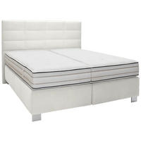 BOXSPRINGBETT 180/200 cm  in Weiss  - Weiss/Alufarben, Konventionell, Holzwerkstoff/Textil (180/200cm) - Dieter Knoll