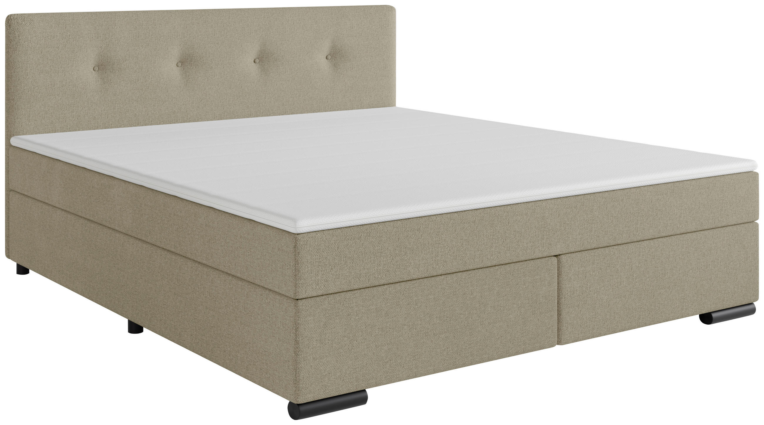 BOXSPRINGBETT 180/200 cm  in Beige  - Beige/Schwarz, MODERN, Karton/Holz (180/200cm) - MID.YOU