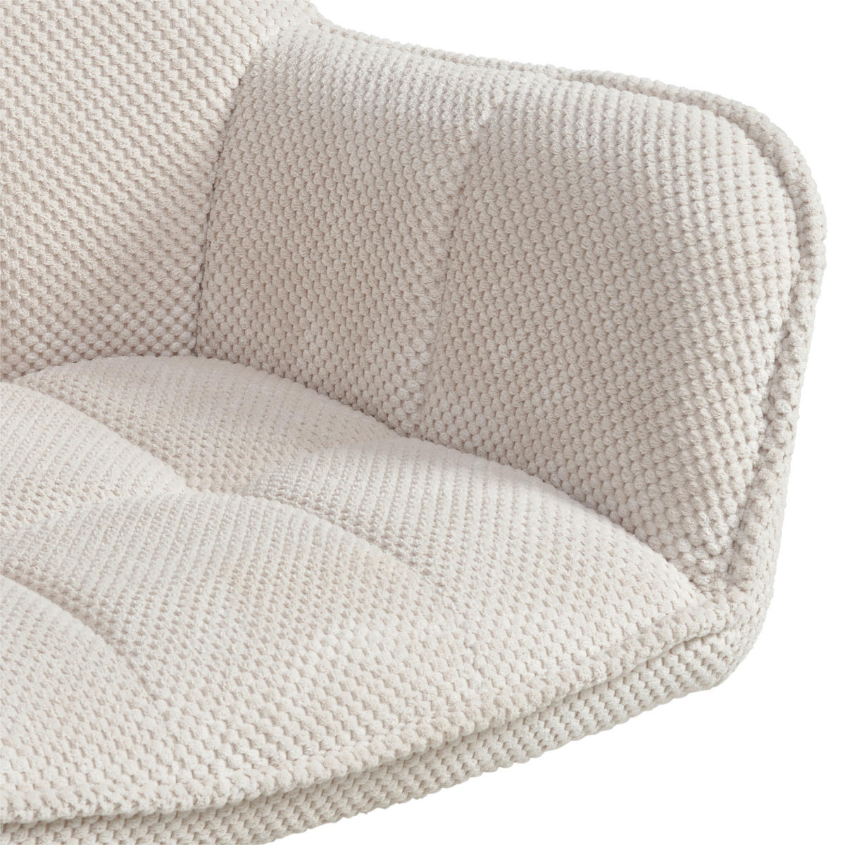 ARMLEHNSTUHL  Sitzfläche 360° drehbar, inklusive Armlehnen Webstoff  - Eichefarben/Beige, Basics, Holz/Textil (61/85/63cm) - MID.YOU