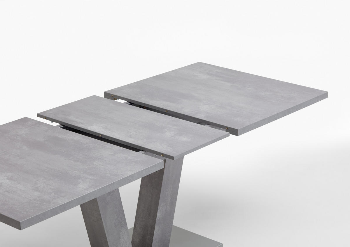 ESSTISCH rechteckig Grau  - Edelstahlfarben/Grau, Design, Holzwerkstoff (160-200/90/76cm) - Valdera