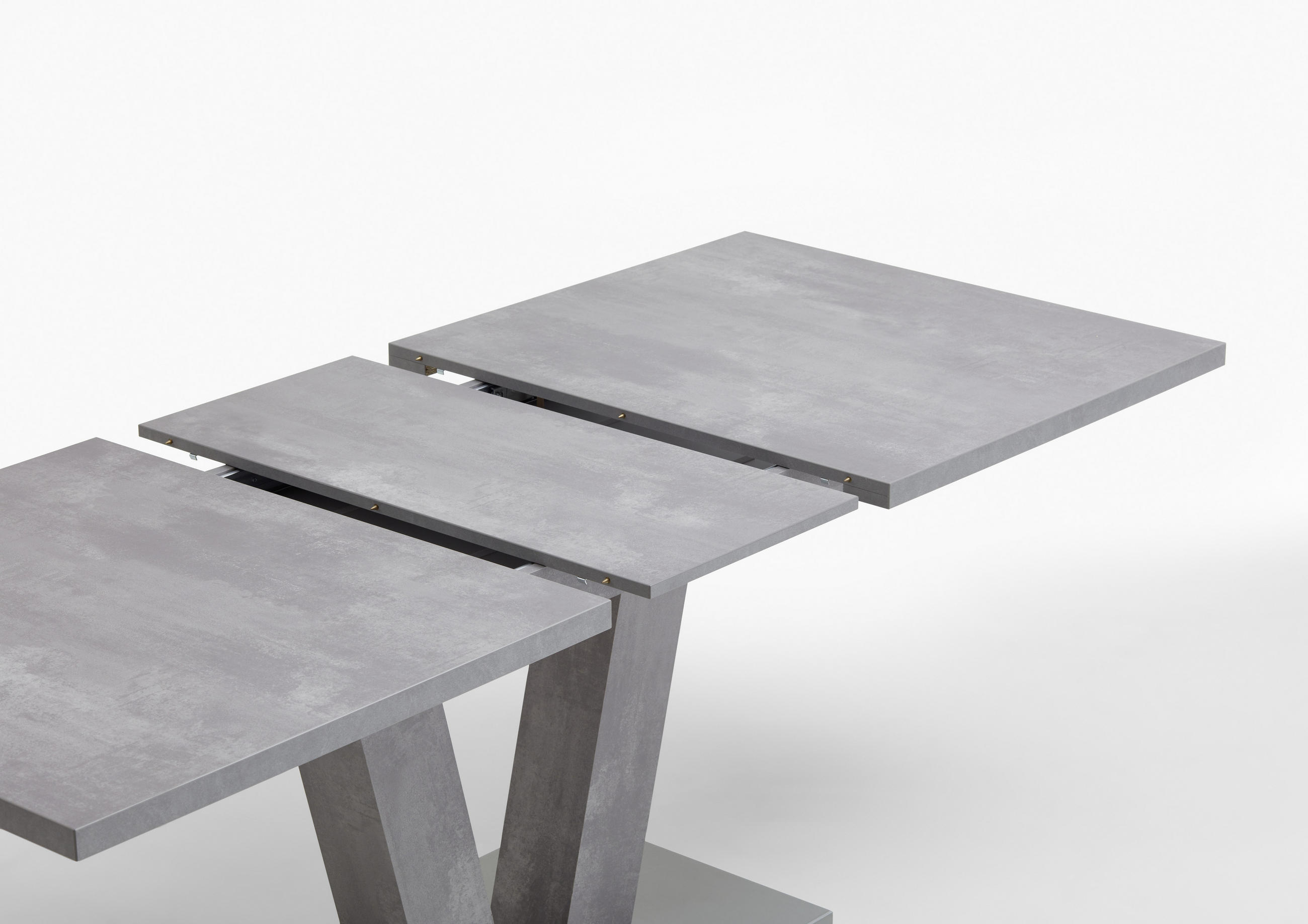 Thumbnail - Valdera Esstisch, Grau, Holzwerkstoff, rechteckig, eckig, Säule, Bodenplatte, 90x76x160-200 cm, in verschiedenen Größen ...