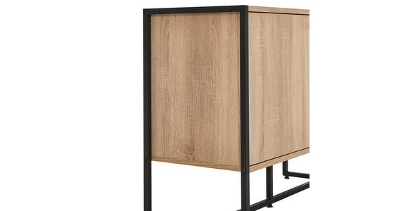 SIDEBOARD 100/75/41 cm  - Schwarz/Sonoma Eiche, MODERN, Holzwerkstoff/Metall (100/75/41cm) - Novel