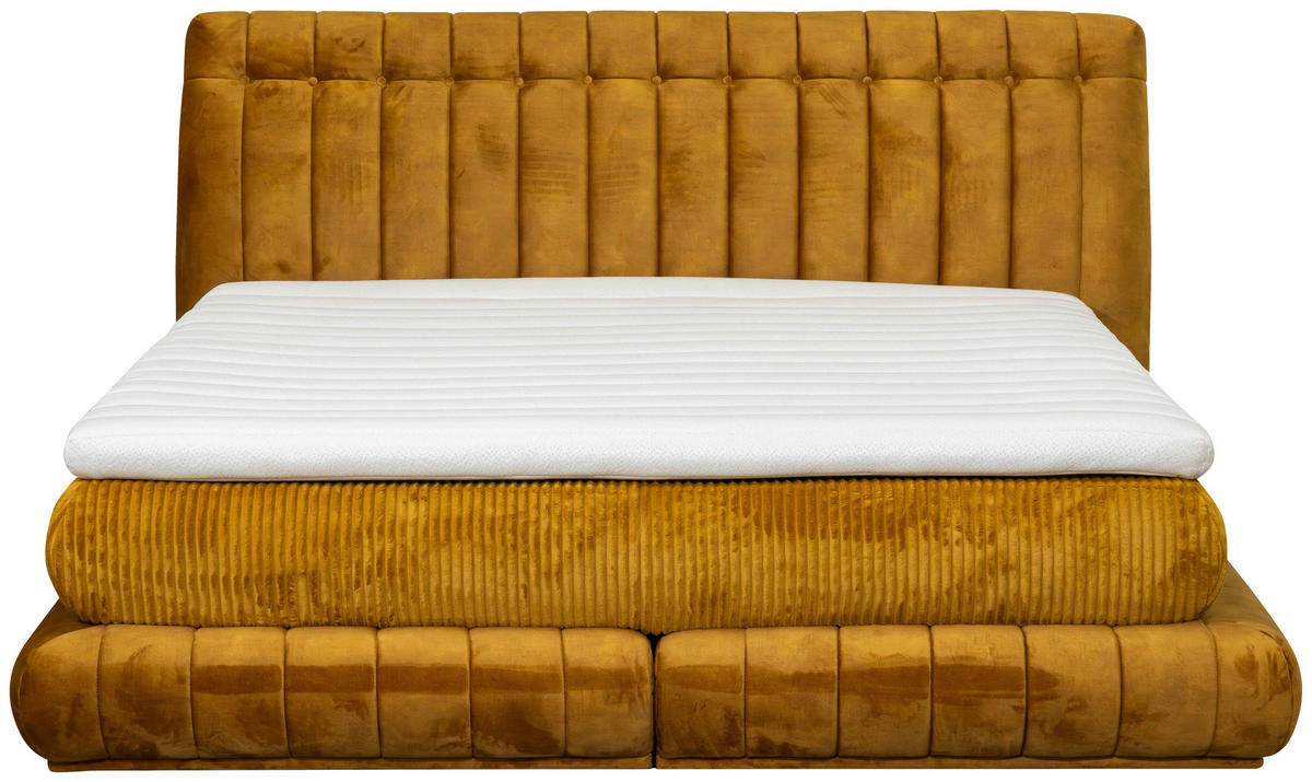 BOXSPRINGBETT 180/200 cm  in Currygelb  - Currygelb, Design, Textil (180/200cm) - Esposa