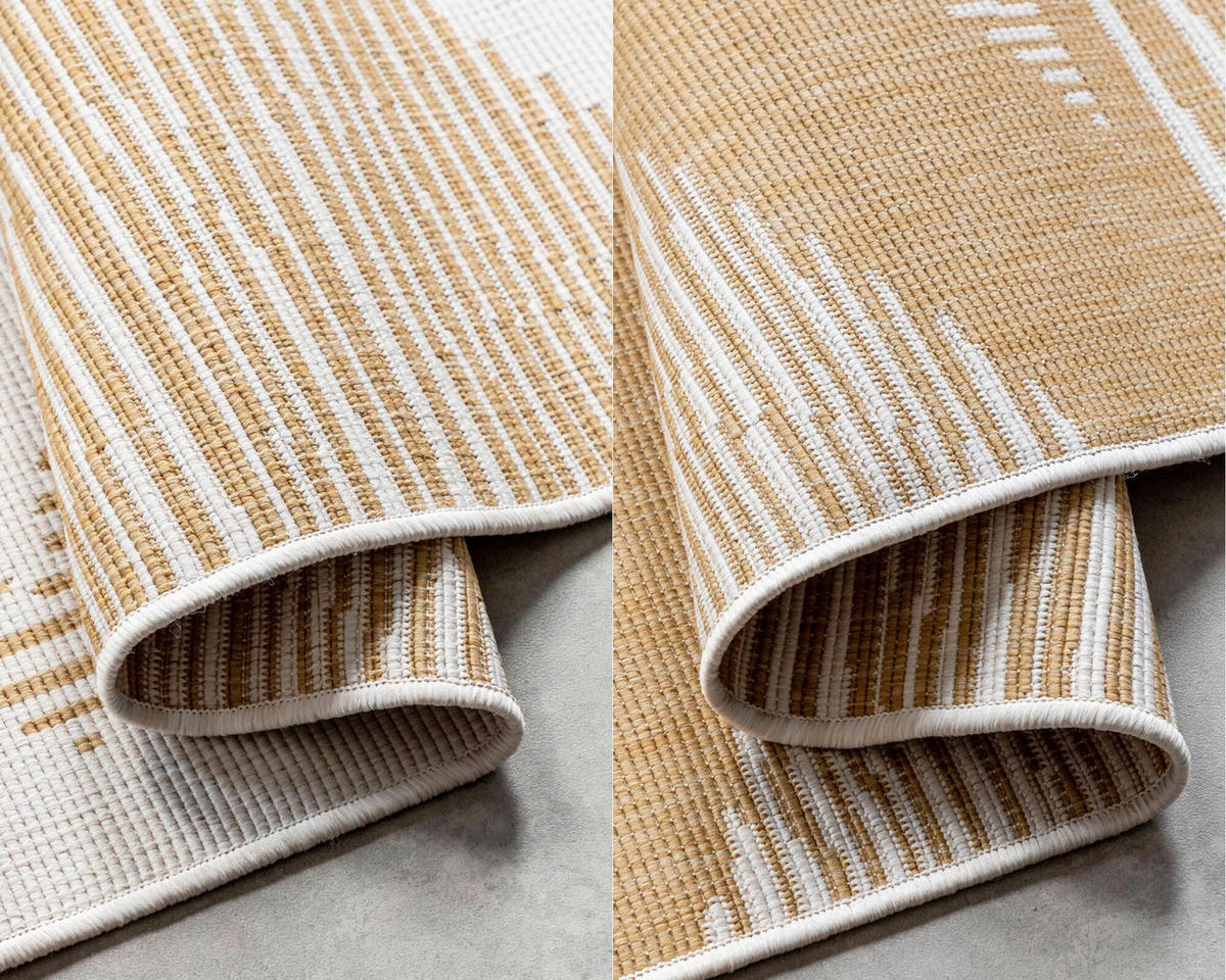 OUTDOORTEPPICH 120/170 cm Gemini Weiß, Honig  - Weiß/Honig, Design, Kunststoff (120/170cm)