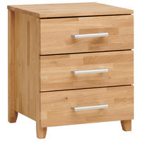 NACHTKÄSTCHEN in massiv Wildeiche Eichefarben  - Chromfarben/Eichefarben, Natur, Holz/Kunststoff (45/55/42cm) - Livetastic