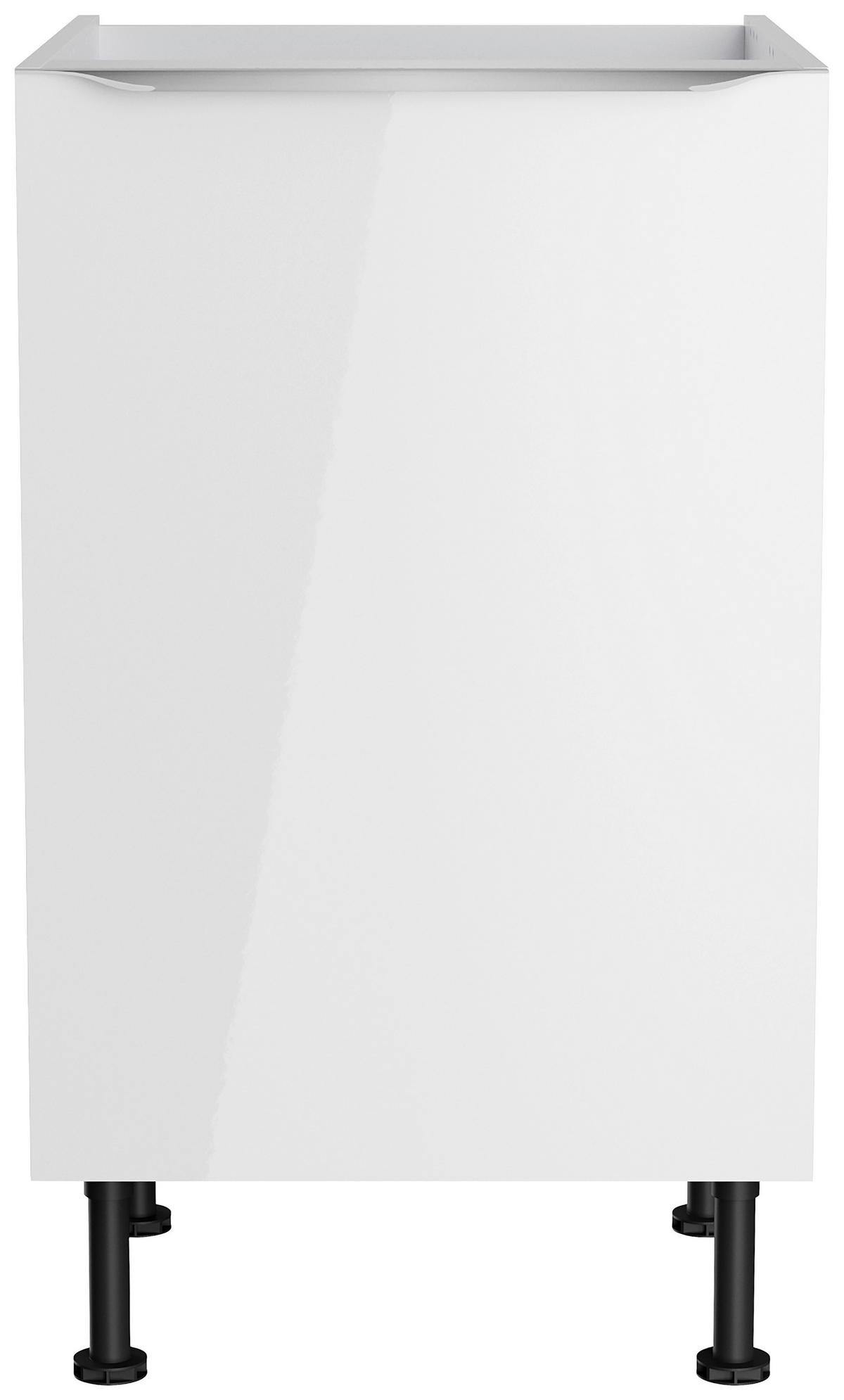 KÜCHENLEERBLOCK 270 cm   in Weiß, Weiß Hochglanz  - Edelstahlfarben/Weiß Hochglanz, Basics, Holzwerkstoff/Metall (270cm) - Optifit