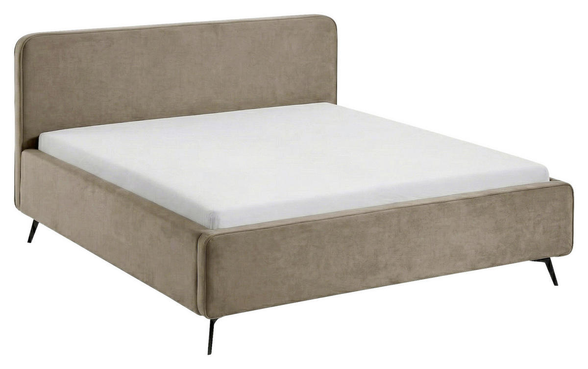 POLSTERBETT Braun 180/200 cm  - Schwarz/Braun, MODERN, Holz/Textil (180/200cm) - MID.YOU