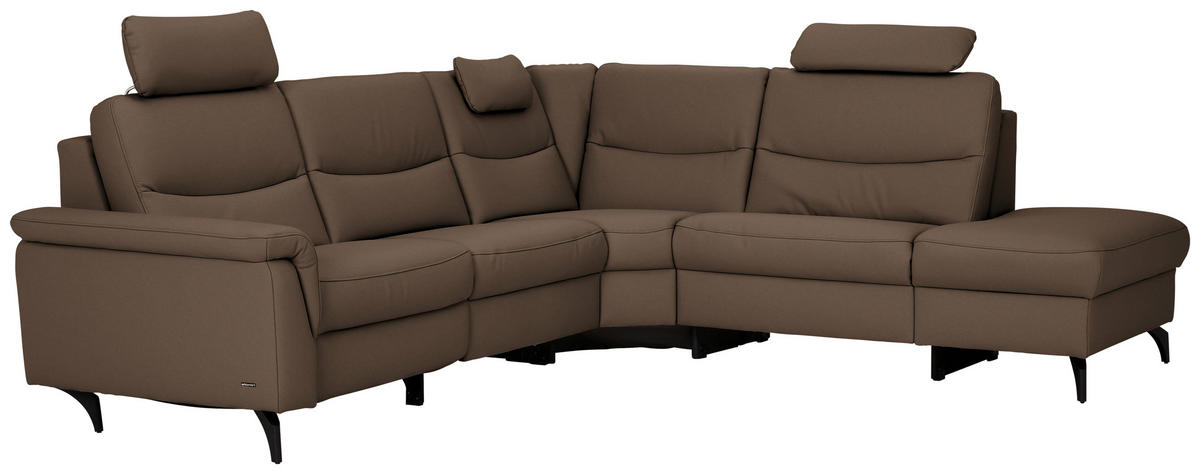 ECKSOFA  in Echtleder Braun  280/249 cm  - Anthrazit/Braun, Design, Leder/Metall (280/249cm) - Himolla Komfortklass