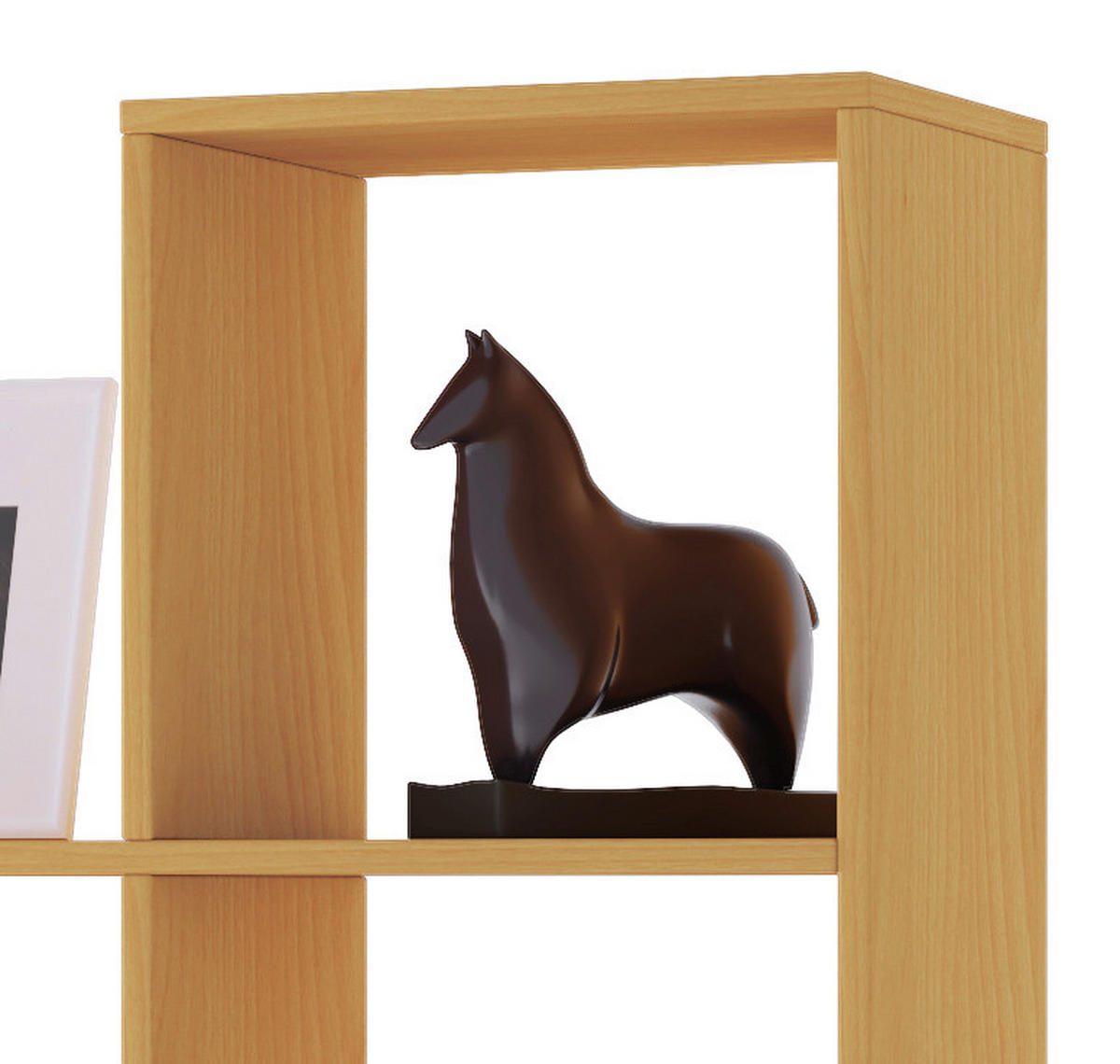 Standregal in Buchefarbe  in Holzwerkstoff   - Buchefarben/Schwarz, Konventionell, Holzwerkstoff/Kunststoff (142,5/138,5/29cm) - MID.YOU