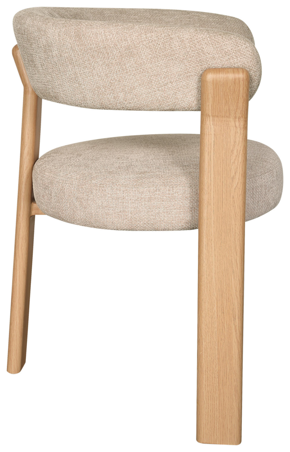 ARMLEHNSTUHL   Webstoff  Eichefarben, Beige  - Eichefarben/Beige, MODERN, Textil/Metall (62/74/56,5cm) - Livetastic