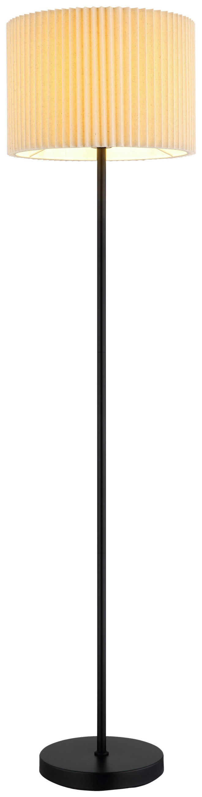 STEHLEUCHTE 38/152 cm    - Schwarz/Naturfarben, MODERN, Textil/Metall (38/152cm) - Novel