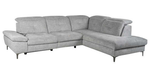 ECKSOFA Grau Webstoff  - Schwarz/Grau, KONVENTIONELL, Textil/Metall (288/225cm) - Carryhome