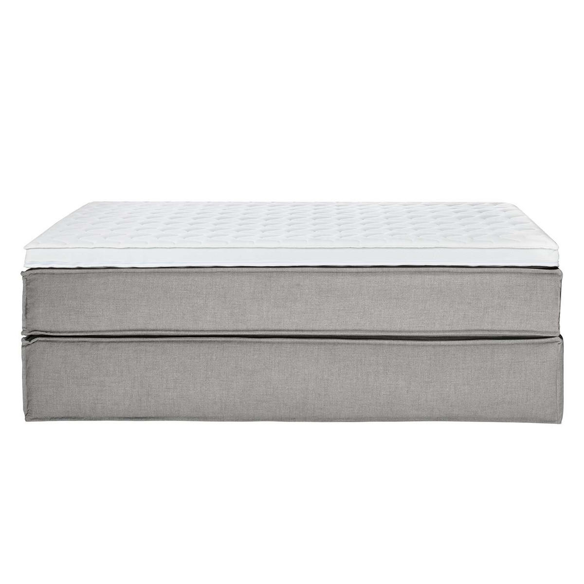 BOXSPRINGBETT 140/200 cm  in Hellgrau  - Hellgrau/Schwarz, Design, Textil (140/200cm) - home24