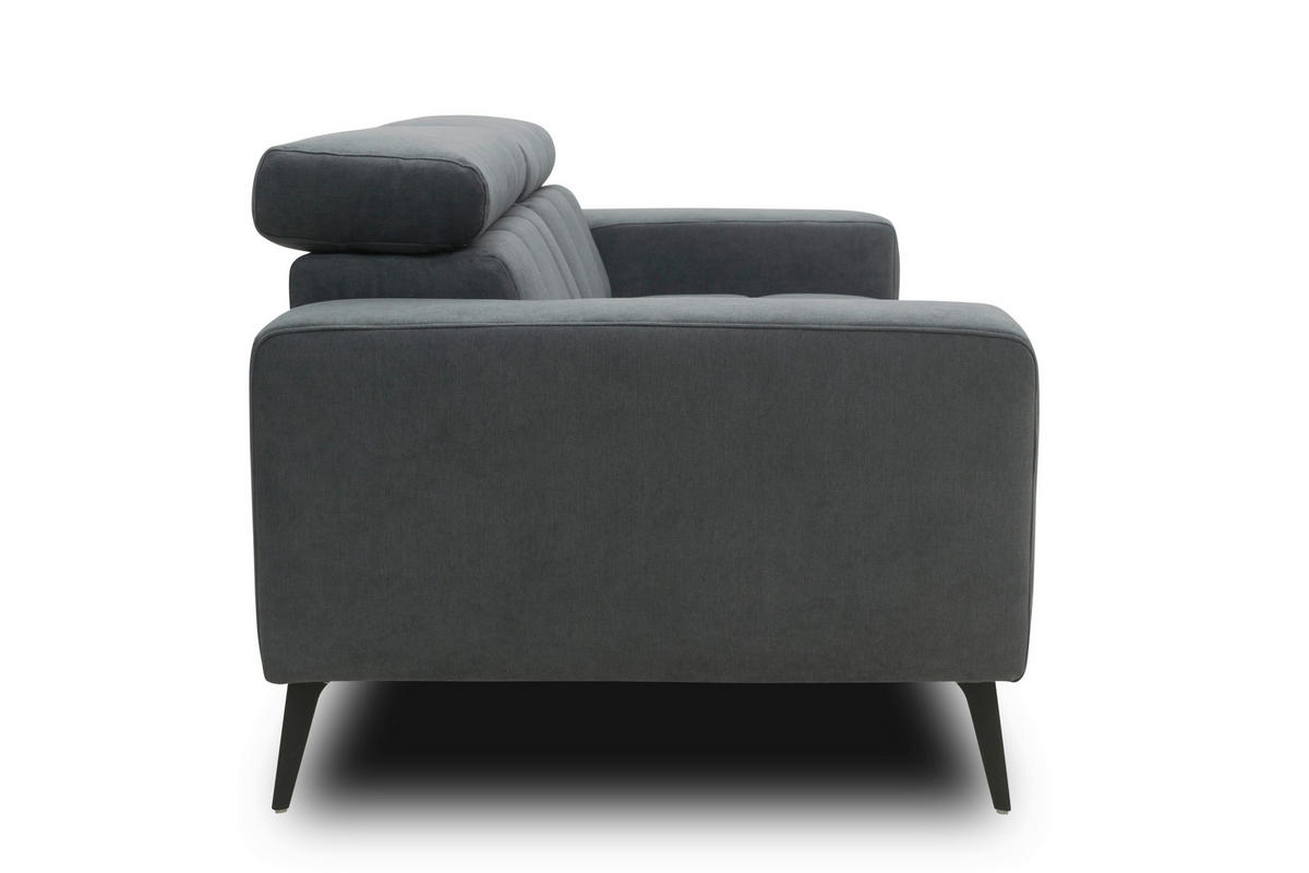 2-SITZER-SOFA TRENTO Mikrofaser Dunkelgrau  - Dunkelgrau/Schwarz, MODERN, Textil/Metall (208/79/104cm) - MID.YOU