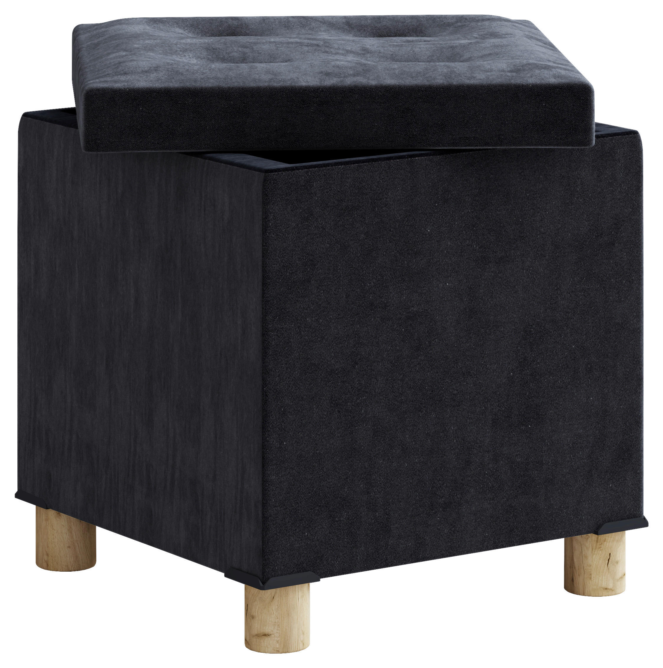SITZBOX in Textil Anthrazit  - Anthrazit/Braun, MODERN, Holzwerkstoff/Textil (38/40/38cm) - MID.YOU